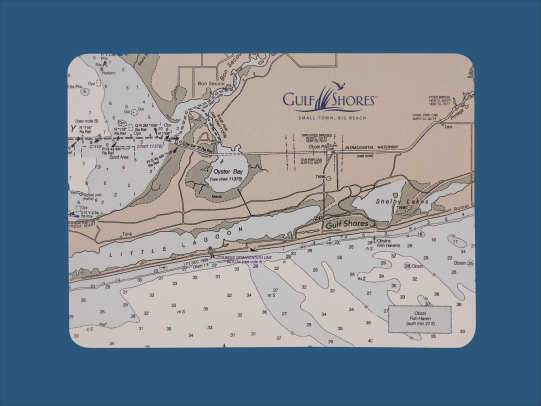 Postcard of a map of Gulf Shores, best souvenir from Gulf Shores