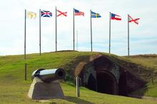 Fort Morgan flag poles