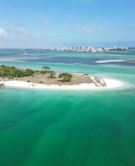 Aerial view of Alabama's Beaches beautiful blue water and white sand