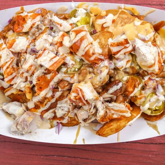 BBQ chicken nachos at Moe's Original BBQ in Orange Beach