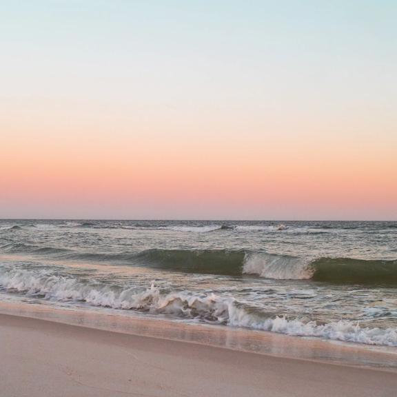 Colorful sunrise over the beach in Gulf Shores