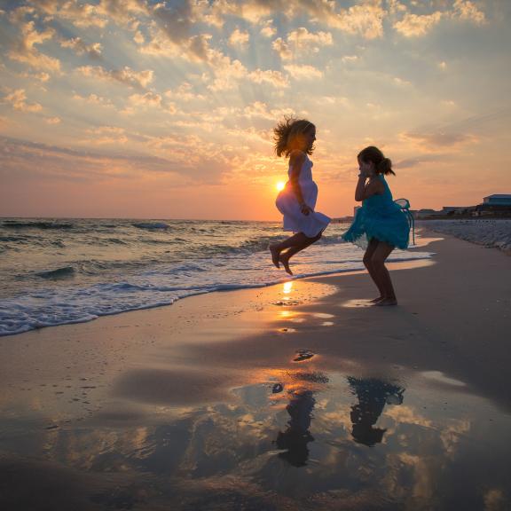 Jumping on the Beach