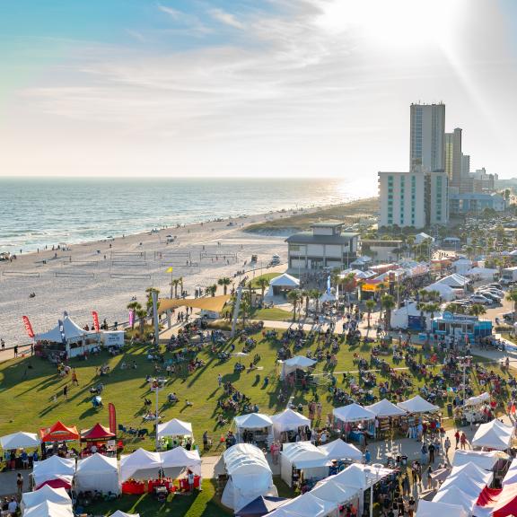 Aerial view of Shrimp Festival tournament